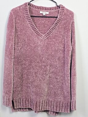 Orvis Women's V-Neck Chenille Sweater - Rose
